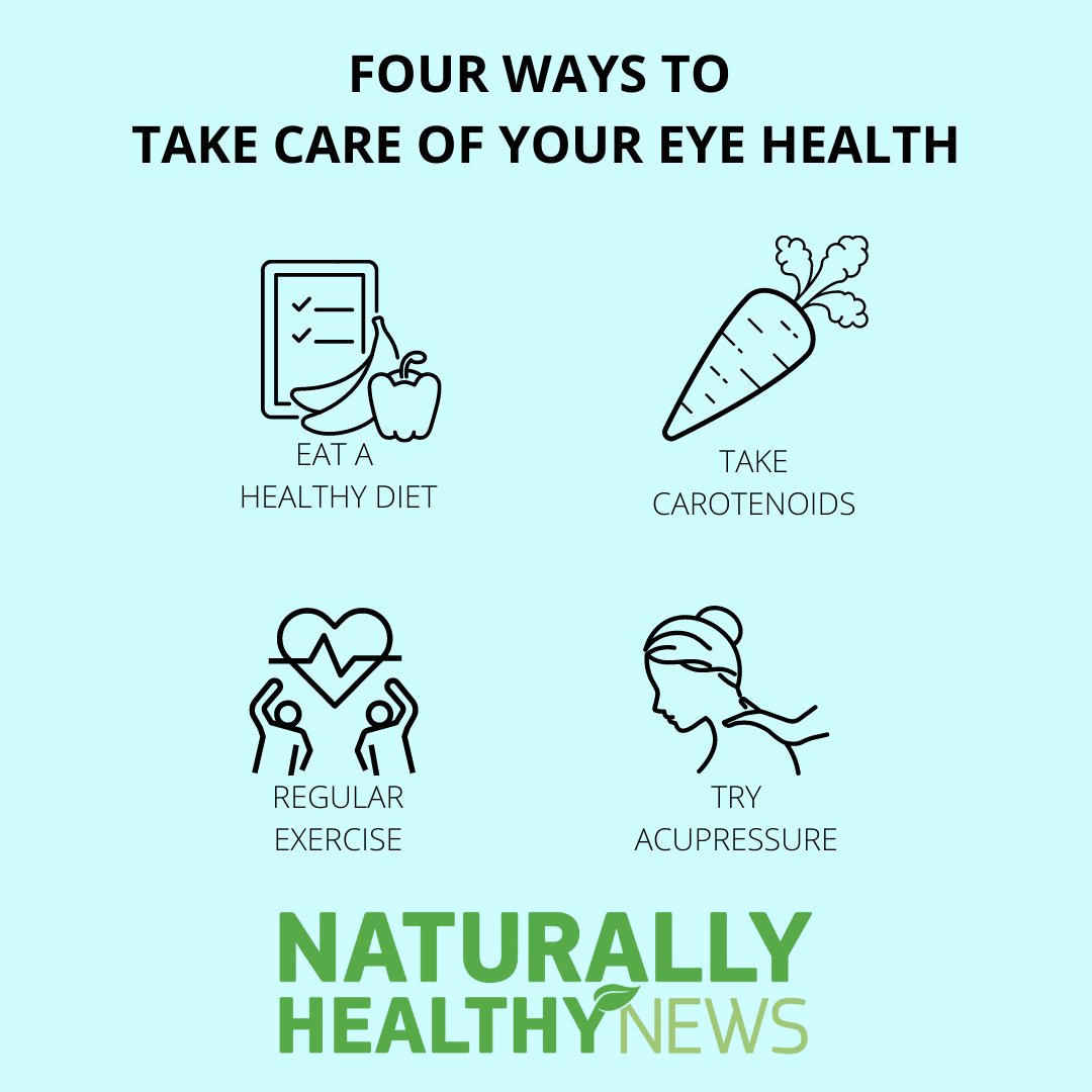 👁️ Looking to take better care of your eye health? Here are four ways to take care of your eye health this #HealthyVisionMonth…

✅ Eat a Healthy Diet 
✅ Take Carotenoids
✅ Regular Exercise 
✅ Try Acupressure 

➡️ Find out more healthy eye tips at naturallyhealthynews.info