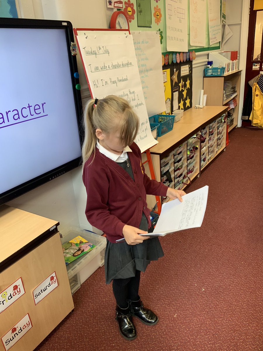 ABCPschool's tweet image. We have created characters for an invention narrative today. We have written character descriptions in role and some of us were brave enough to read them out to the rest of the class! #Class2S #English