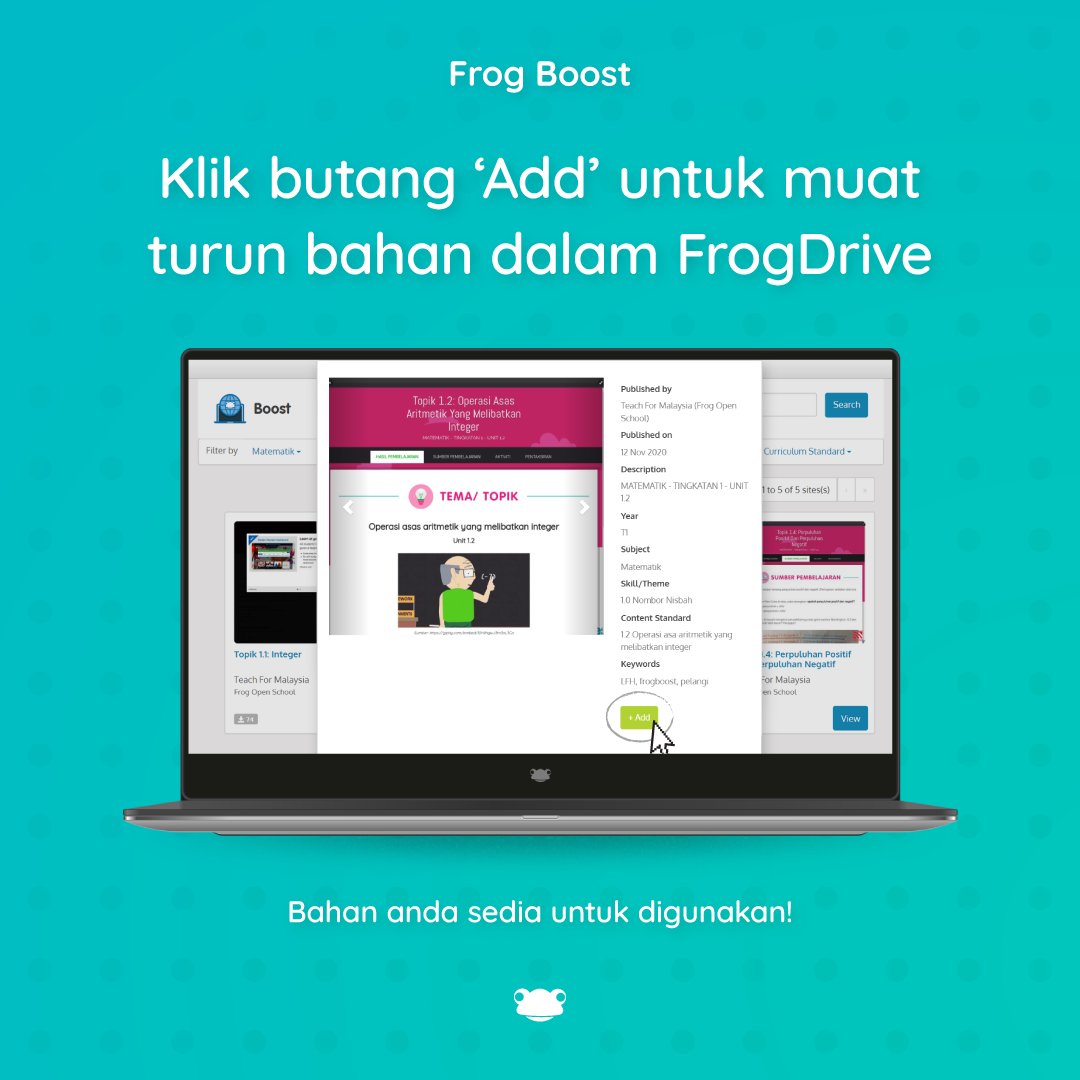 FrogAsia's tweet photo. Bagaimana ingin mula gunakan Frog Boost?🤔
Ikuti 4 langkah mudah ini untuk mula sekarang! 🐸

Ingin latihan percuma tentang Frog Boost dari konsultan kami? Daftar di https://t.co/50vvBuqC5y

#frogasia #frogplay #pdpr #belajardarirumah #learnfromhome #edtech #gamifiedlearning https://t.co/tJdgPEd4WO
