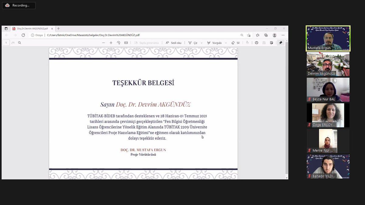 19 Mayıs Ü. öğretim üyesi Doç. Dr. Mustafa Ergun yürütücülüğünde gerçekleştirilen TÜBİTAK BIDEB fen bilimleri lisans öğrencilerine yönelik proje hazırlama eğitim programında "fen Bilimlerinde projelerle hazırlama teknikleri ve örnek projeler konusunda eğitim verdik. <a href="/IAUSTEM/">IAU STEM Ed. Research Center</a>