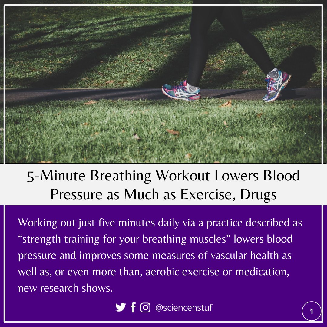 sciencenstuf's tweet photo. 5-Minute Breathing Workout Lowers Blood Pressure as Much as Exercise, Drugs
Source: University of Colorado at Boulder
#health #news #breating #workout #bloodpressure #exercise #drugs #strengthtraining #vascularhealth #medication #universityofcolorado
https://t.co/ybP1nKnAaf https://t.co/J1sAItrUxr