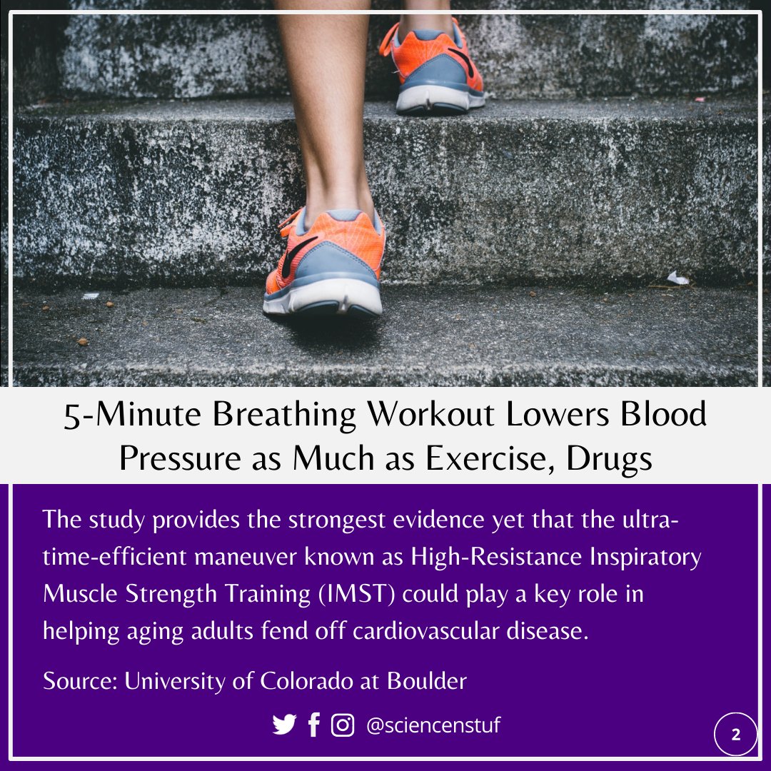 sciencenstuf's tweet photo. 5-Minute Breathing Workout Lowers Blood Pressure as Much as Exercise, Drugs
Source: University of Colorado at Boulder
#health #news #breating #workout #bloodpressure #exercise #drugs #strengthtraining #vascularhealth #medication #universityofcolorado
https://t.co/ybP1nKnAaf https://t.co/J1sAItrUxr