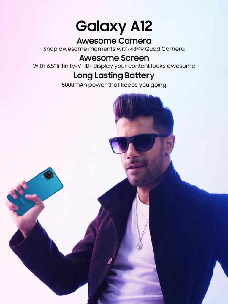 SamsungPakistan's tweet image. Awesome just got a lot more awesome with #GalaxyA12. Enjoy taking stunning shots with the #AwesomeCamera, watching your favorite content on the #AwesomeScreen and outlast the day with 5000mAh #AwesomeBattery