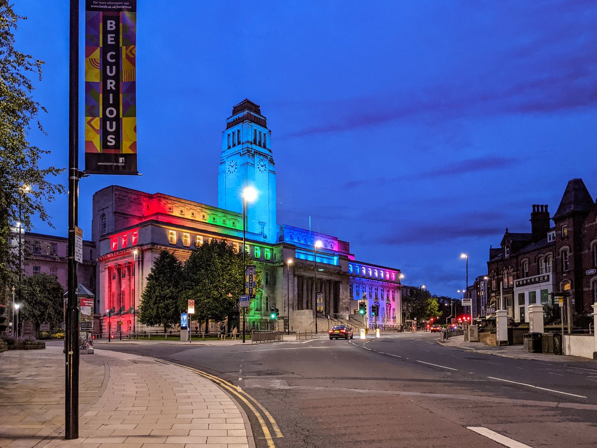 Last night we lit up the Parkinson Building in rainbow colours to celebrate NHS, Social Care &amp; Frontline Workers’ Day.

We’re taking this time to thank our amazing staff and students for the sacrifice they have made, and the difference they make to the lives of others every day.