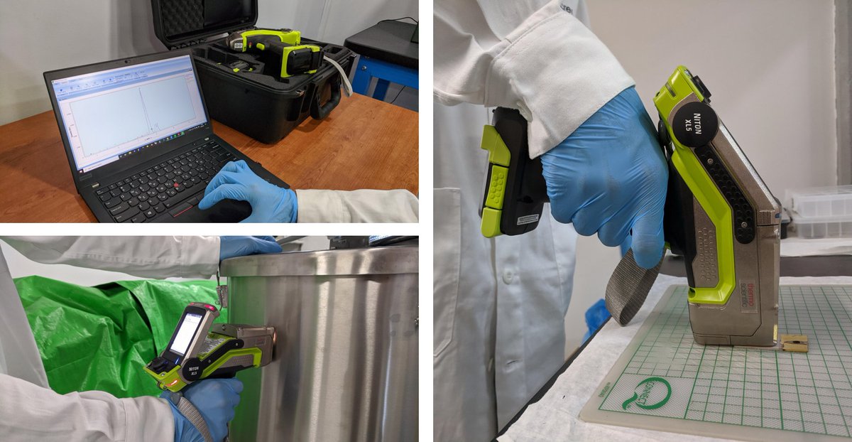CreativeNanoGR's tweet photo. Today one more characterization tool has been added to our collection! A portable XRF Analyzer (Niton XL5 Plus) by Thermo Scientific! X-ray fluorescence is a non-destructive technique used to determine the elemental composition of materials. #characterization #xrayfluorescence https://t.co/ygwcXX0bDp