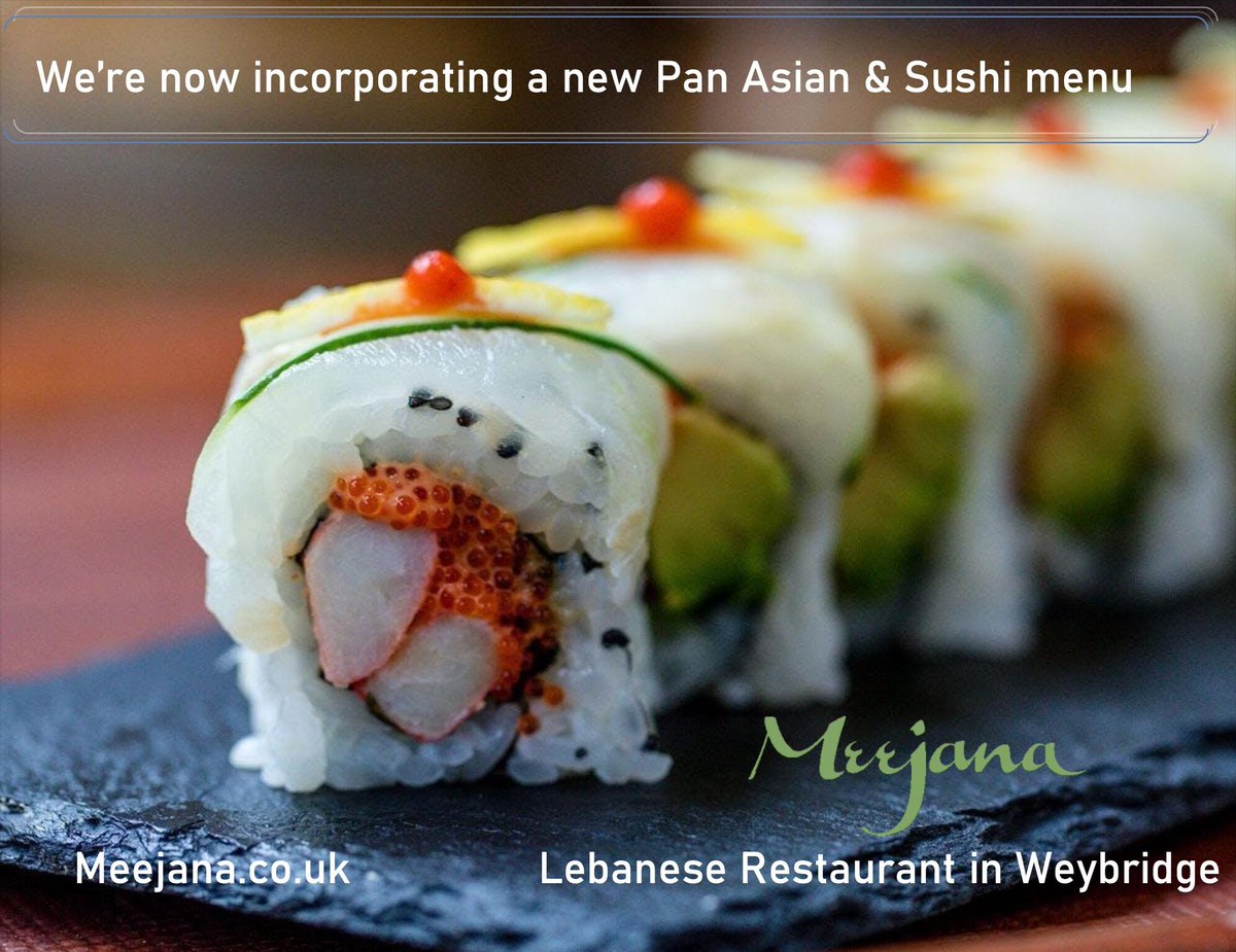 We’re now incorporating a new Pan Asian &amp; Sushi menu! For more details, please contact us via:

💻: meejana.co.uk

☎️: 01932 830444

Whats💚pp: +447557947970