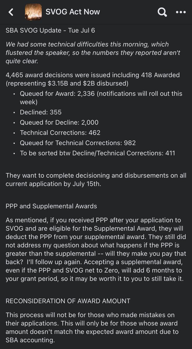 Miss_Trendy11's tweet photo. 7/6 #SVOG UPDATE. Hope everyone gets some updates this week as it seems they’re really aiming to get decisions out. #SVOGrant #SaveOurStages🎭 #SOS #SaveOurCinemas #Help #News #ArtsMatter #Arts #Theater #Music https://t.co/2IUKy2kx4l