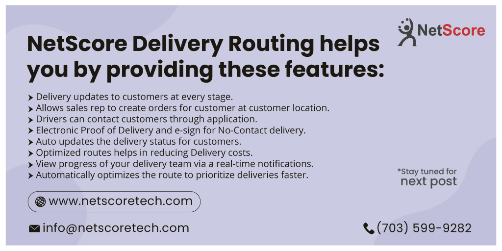 NetScoreTech's tweet image. Interested to know Prime features and benefits for NetScore #DeliveryRouting Software?
Stay tuned for the next post tomorrow at the same time!
#NetScoredeliveryrouting #deliveryapp  #NetSuiteDeliveryRouting #deliveryroutingsolution #NetSuite #NetScore
