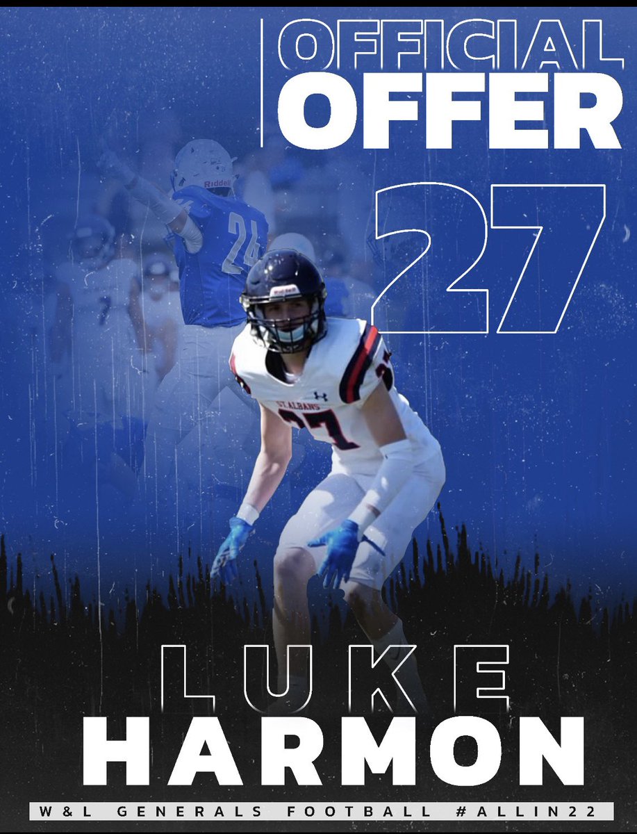 LukeHarmon's tweet image. After a great conversation with @Coach_JimmieIII I am excited to announce that I have received an official offer from Washington and Lee University @Generals_Fball