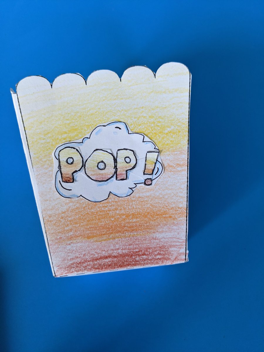 designteach_amy's tweet image. Small Graphics project to finish off the year with my amazing Y8 group. Based on pop art and yes, they held a decent amount of popcorn much to their delight! #dtchat #graphicsproject
