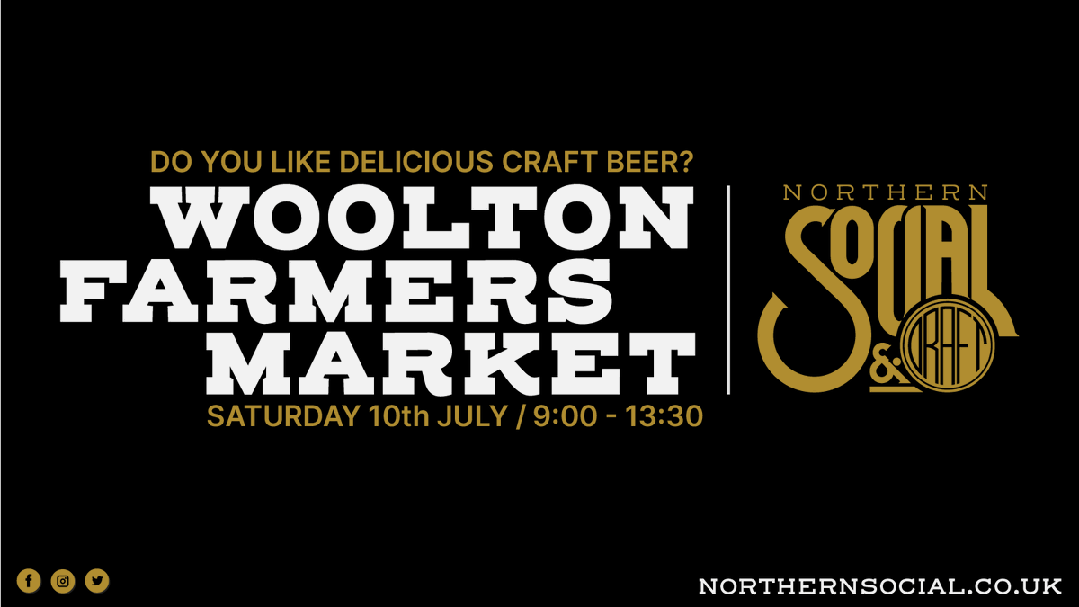 Here we go again! Come down to #woolton #farmersmarket this Saturday and grab some delicious #craftbeer. 
Can't make it on Saturday? Check out what we have on offer on our website and we will deliver to you.
northernsocial.co.uk
#Liverpool #Woolton #liverpoolcity