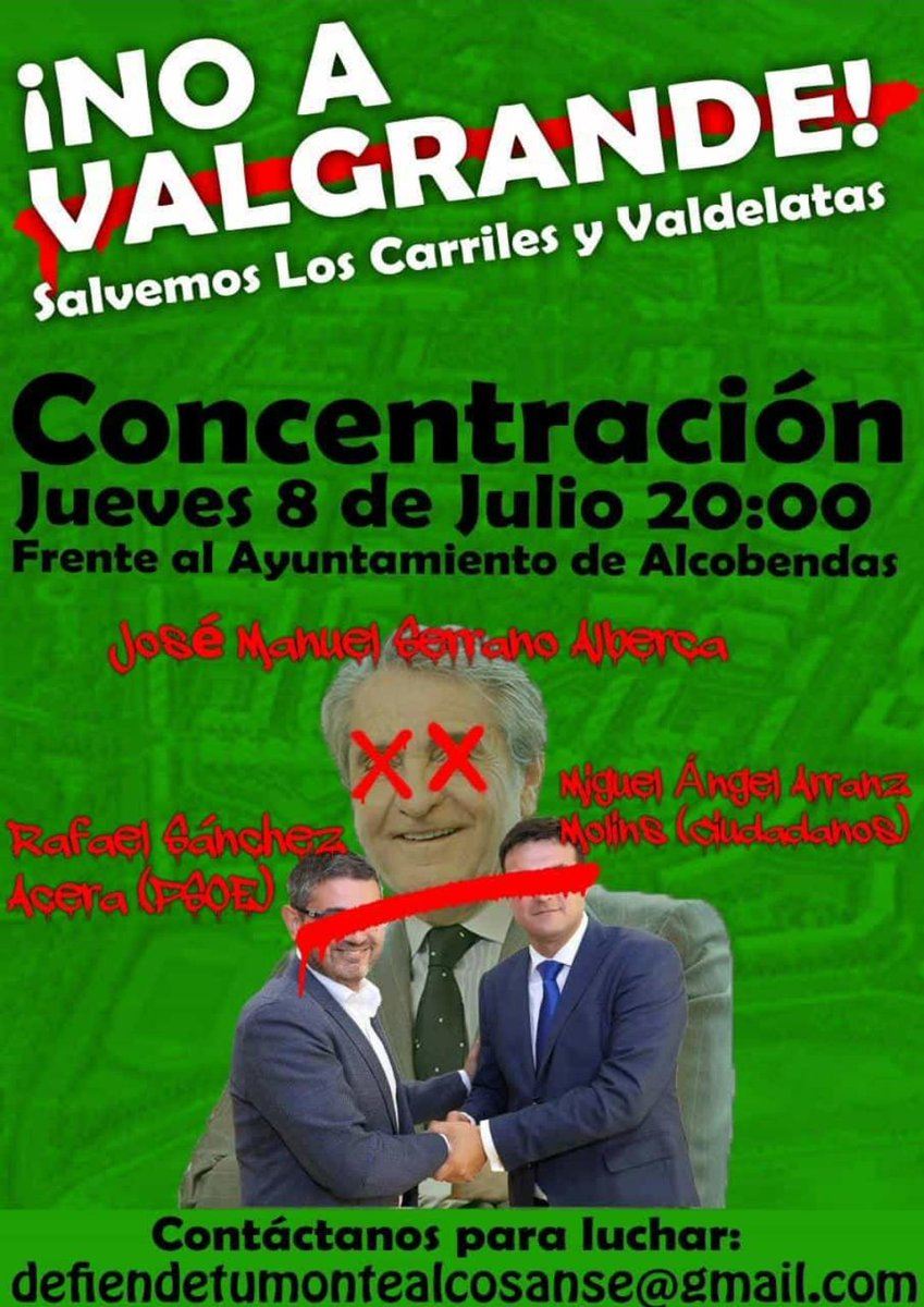 Si queremos un futuro para nuestros jovenes en nuestro pueblo, gran parte de él pasa por defender nuestro entorno natural de ladrillo, cemento y especulación urbanística. #SalvemosValdelatas #SalvemosLosCarriles #NoAValgrande. Muévete #Alcobendas