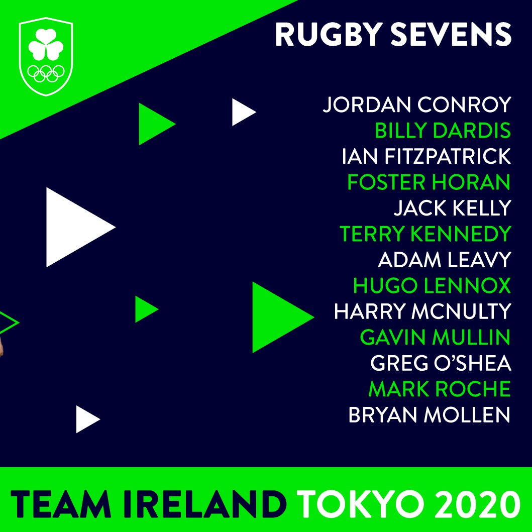 #TeamIreland 

𝙏𝙝𝙚 𝙊𝙡𝙮𝙢𝙥𝙞𝙘 𝙎𝙦𝙪𝙖𝙙! 🙌🇯🇵

Introducing the 13-man Ireland Men's Sevens squad who will make history in Tokyo this summer as part of <a href="/TeamIreland/">Team Ireland</a>! 🟢

Full details: bit.ly/3dOCrHc

#ShoulderToShoulder #IrishRugby #TokyoOlympics