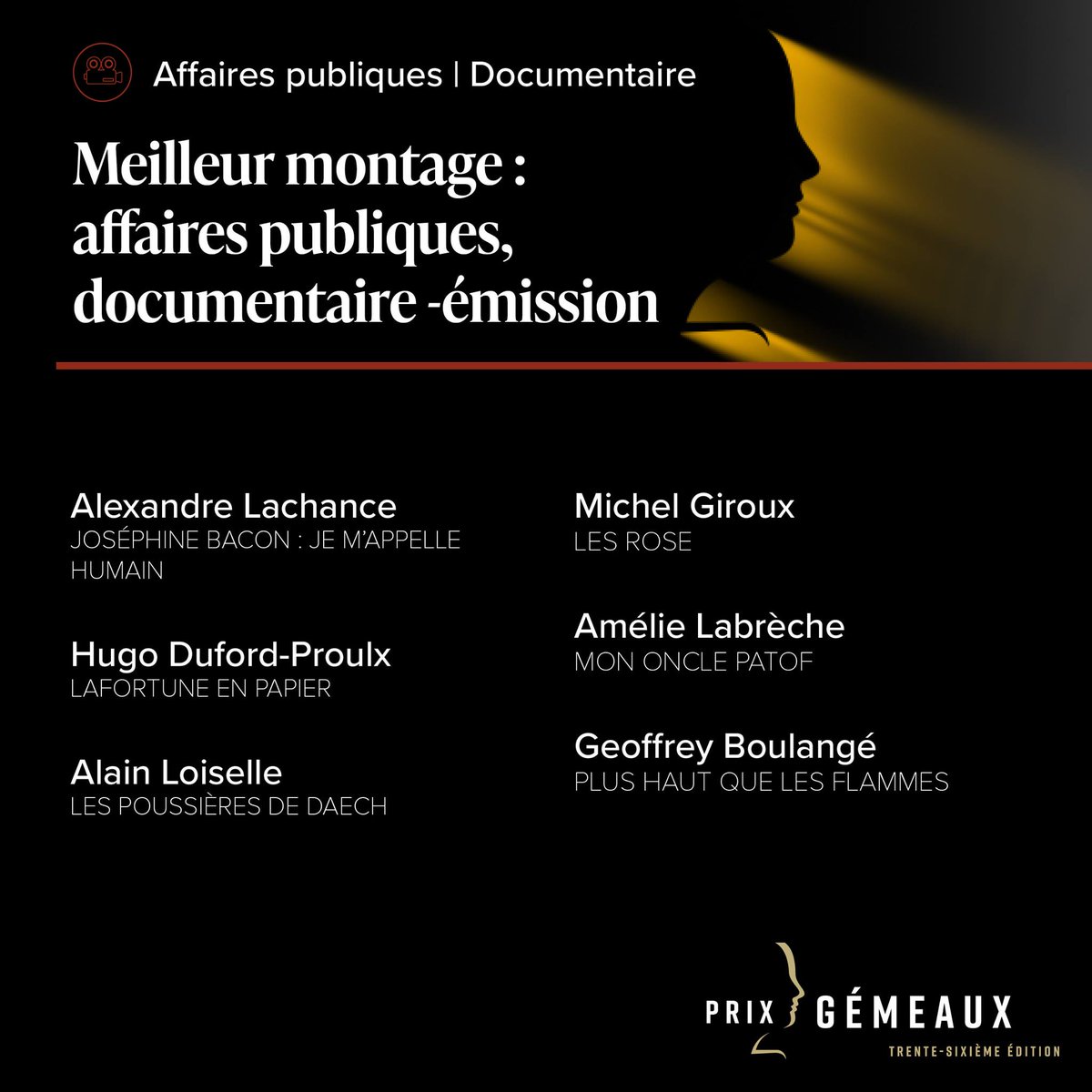 4 nominations pour « Lafortune en papier »
<a href="/Prix_GEMEAUX/">prix Gémeaux</a> <a href="/AcademieCdn/">Académie canadienne du cinéma et de la télévision</a> 
 
<a href="/LauTrepanier/">Laurence Trepanier</a>, #MarikaLapointe, <a href="/vivianeaudet/">Viviane Audet</a>, #RobinJoelCool, #HugoDufordProulx, #AlexisMartin

Merci à Claude Lafortune qui aurait eu 85 ans hier. ❤️✂️