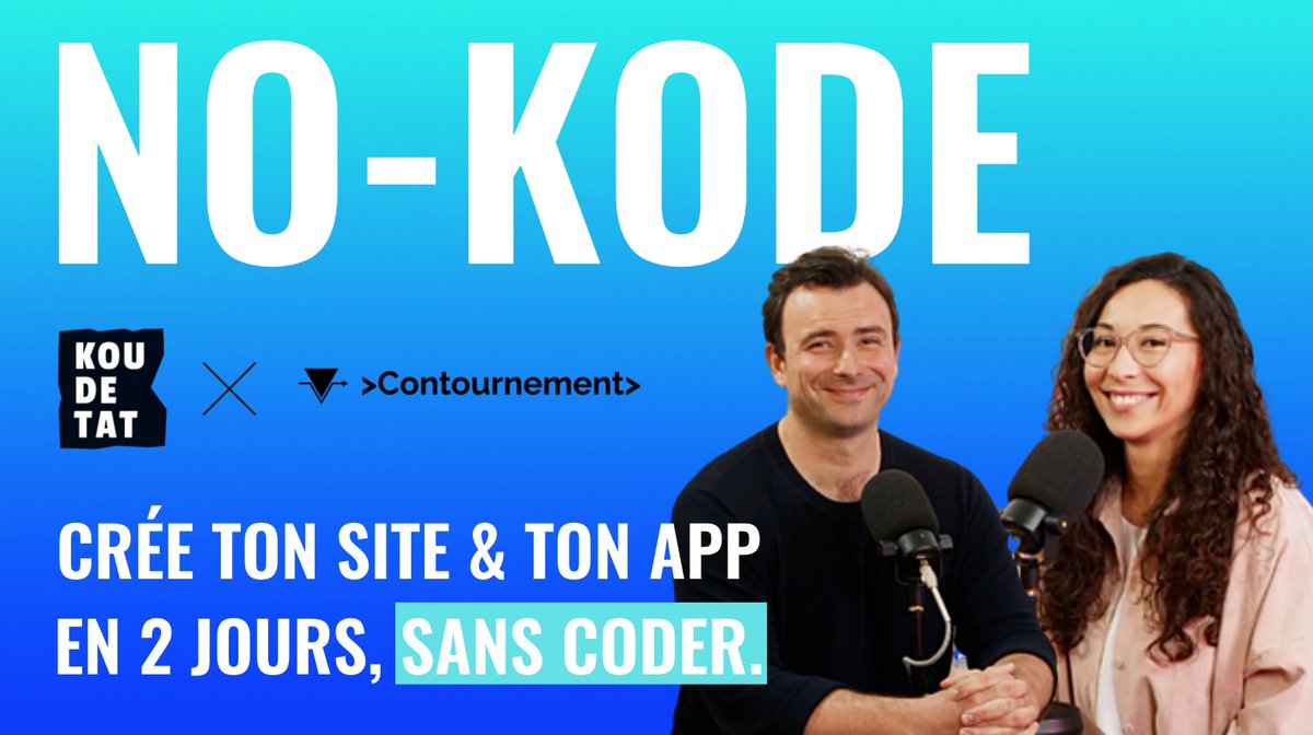 Il y a du nouveau chez <a href="/_Koudetat/">KOUDETAT</a> si tu veux apprendre à créer par toi-même, sans coder, un site + une app fonctionnels. Koudetat s'allie avec <a href="/_Contournement/">_Contournement</a>  pour cette formation super simple qu'on devrait tous suivre ☀️
C'est par ici ➡️ nokode-koudetat.co