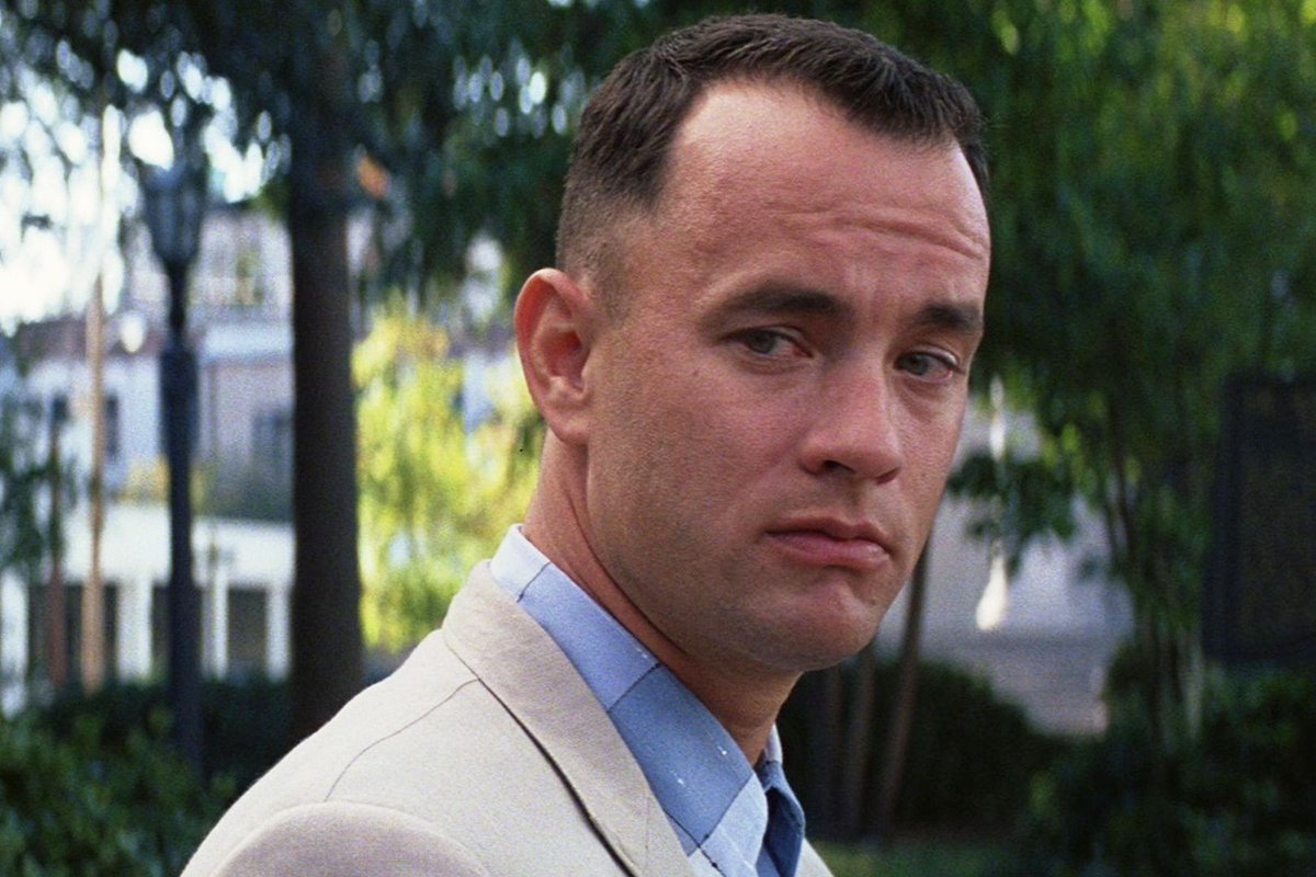 ladbible's tweet photo. ON THIS DAY 🗓️:

27 years ago today, 'Forrest Gump' was released in theatres. 

It went on to win six Academy Awards including Best Picture, Best Director, and Best Actor for Tom Hanks portrayal of Forrest.

What's your favourite moment from the film? https://t.co/s0Ztesp5z9