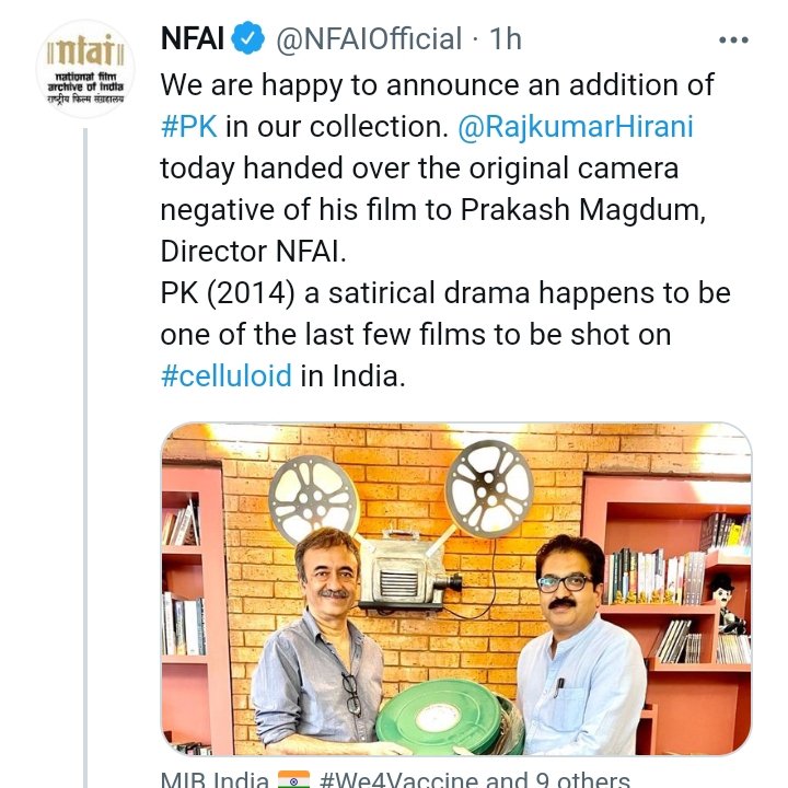 NicelyNice77's tweet photo. Bhakts keep barking at Aamir Khan for PK but NFAI, a Govt of India organization itself is preserving the film. Pathetic Bhakts get trolled by everyone. https://t.co/aalmuwYwDK