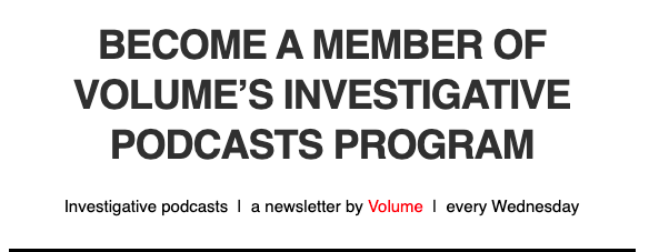 mcnallypm's tweet photo. Hello, tomorrow we are soft launching our membership program for our investigative podcasts. We are very excited about it. Get all the info by signing up for our newsletter here: https://t.co/PIRW5nAvju. Thanks to @azirulnick @patburd @benwhitelaw and @membershippzzle https://t.co/FDb0sFMSZF