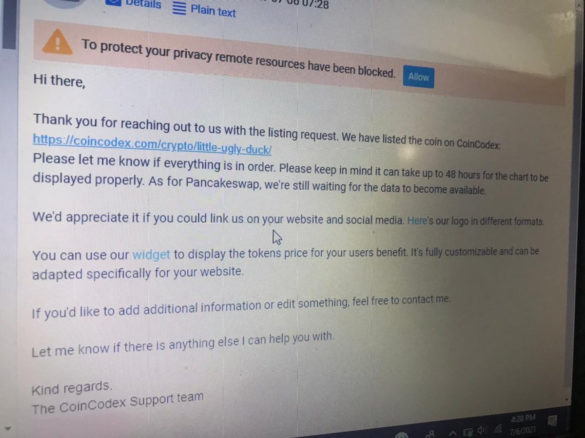 Yet another listing .. Coin Codex .. this is our 3rd listing in a month .. Long road a head ..