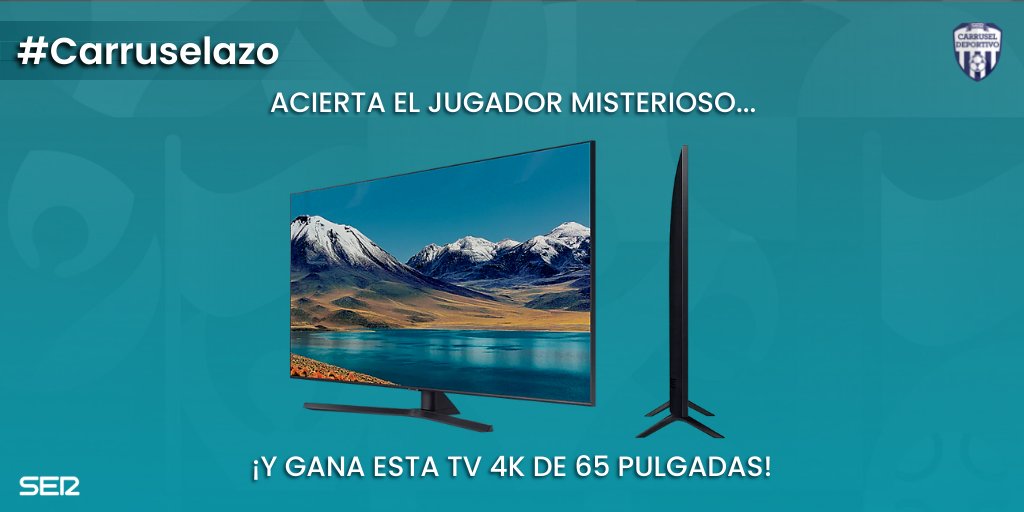 carrusel's tweet photo. 🎁‼️ TENEMOS CONCURSAZO

📺😍 Sorteamos una TV 4K de 65'' valorada en casi 1000€

👉 ACIERTA el jugador misterioso...
🔎 Iremos dando pistas en antena y en @Carrusel TODA la tarde

🤨 Pon la respuesta en #Carruselazo

📻👀 MUY ATENTO a la antena de @La_SER y a @Carrusel https://t.co/yrfWWcA6bI