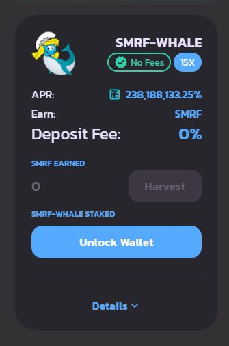 New partnership with <a href="/SmurfMoneyBSC/">Smurf Money</a> . Stake WHALE-SMRF LP to earn SMRF tokens.  lady.smurf.money