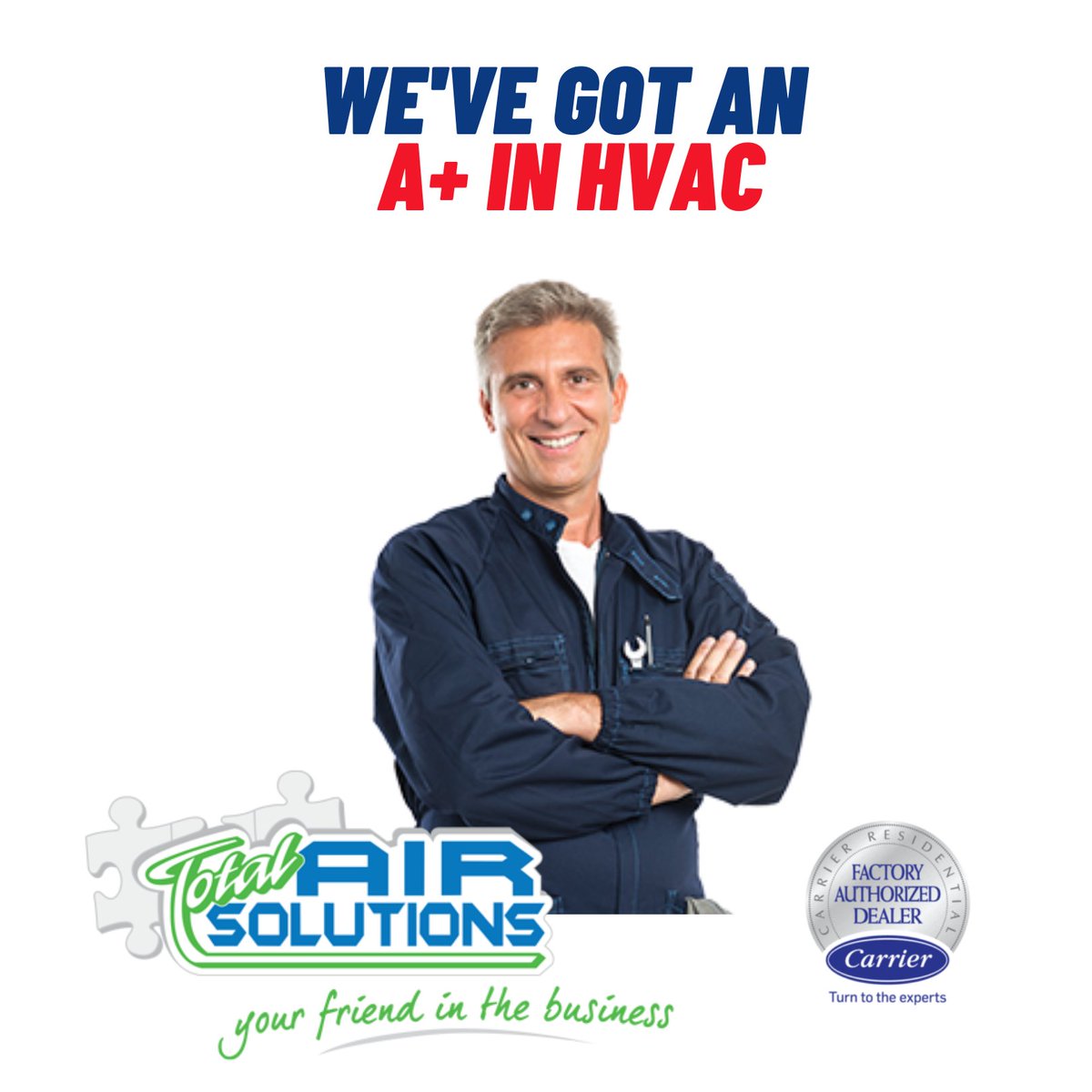 TotalAirFL_'s tweet photo. We've got an A+ in AC. Do you need service or repair on your cooling system? Go with the professionals that are in your community every day! Call for service: (941) 426-1770 https://t.co/yjlgH7meR2