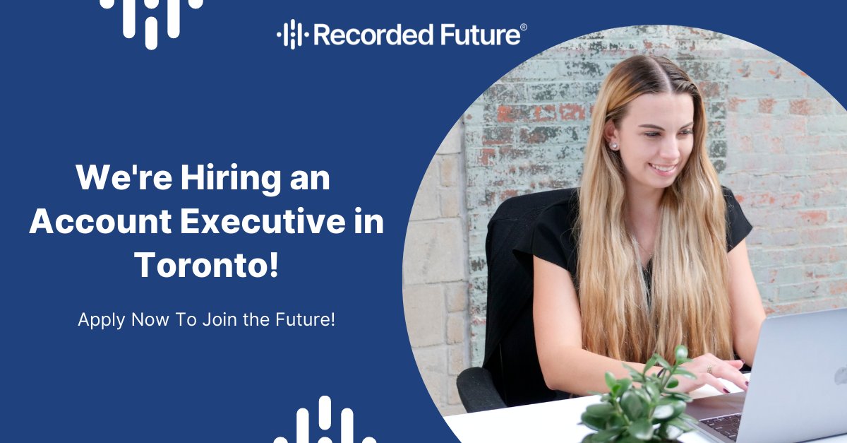 HelloFuturists's tweet photo. The Recorded Future Commercial Sales team is growing! We are hiring a Commercial Account Executive in Toronto to bring on new logos and expand the client footprint. Apply now to join the Future: https://t.co/R3whRdbamy #Hiring https://t.co/lIB8lFAejj