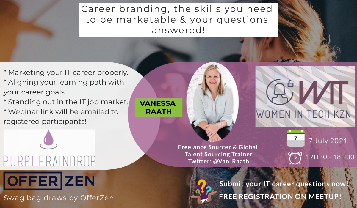 LAST CHANCE TO REGISTER FOR TOMORROW'S EVENT! 
Register now:  meetup.com/meetup-group-H…

#Career #WIT #Durban #tech #online #event #SA #skills #womenhelpingwomen #womeninbusiness #womenintech #technology #growyourcareer #careertips #dbn #personalbrand #IT #software #techskills