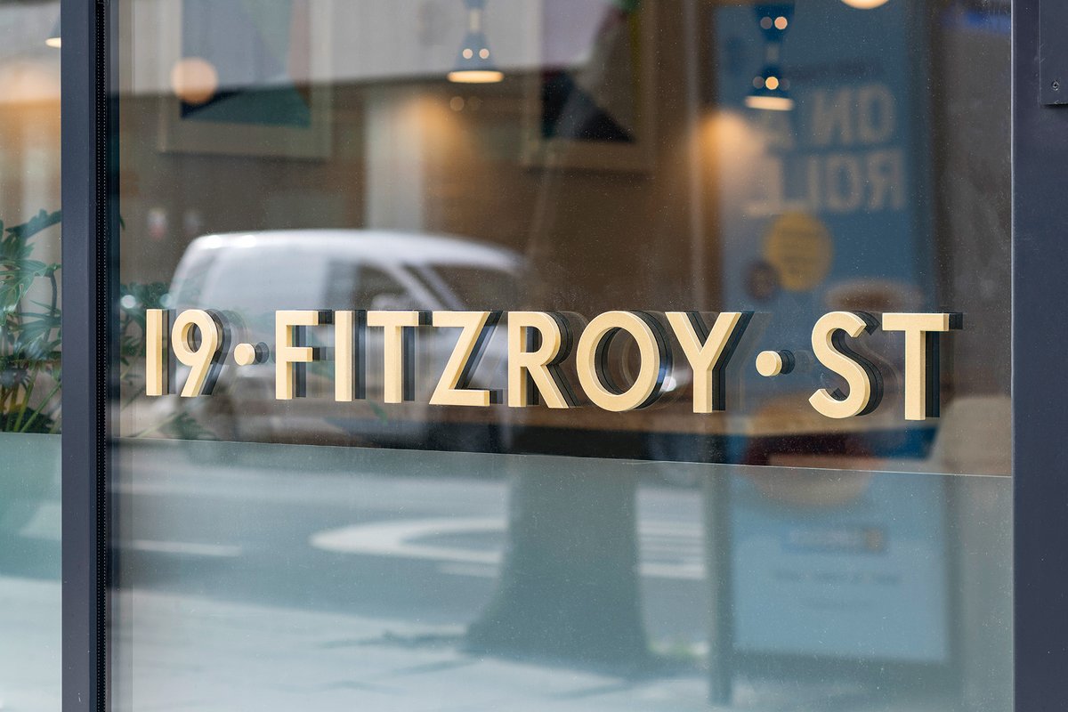 The new identity for 19 Fitzroy St was rolled out across multiple touchpoints, creating a cohesive set of branded deliverables.

→ deliveredbypost.com
→ 19fitzroystreet.co.uk
→ derwentlondon.com