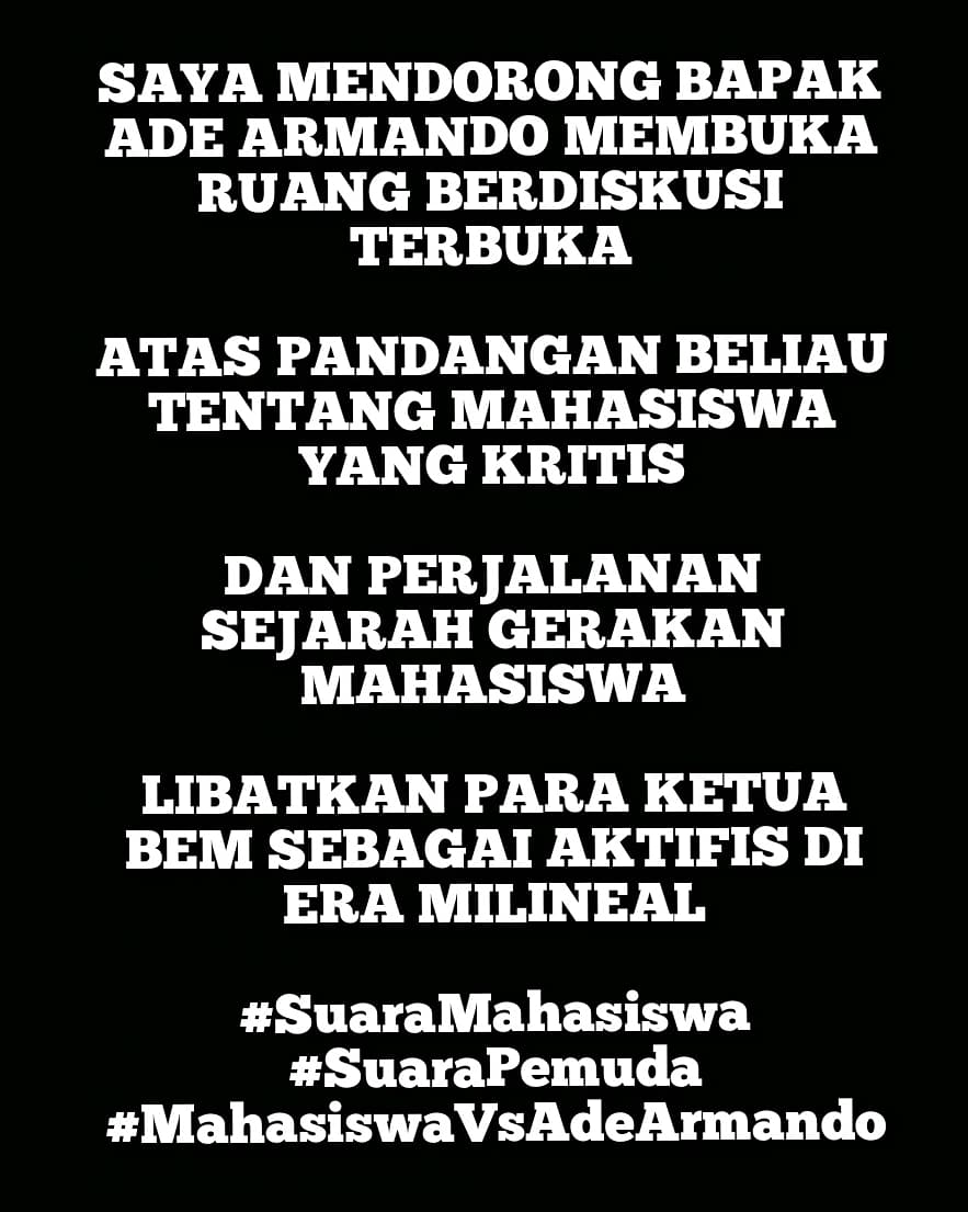Minggu Ini Aktif Di TW. Soalnya Dibuat Ramai Sama Bapak <a href="/adearmando1/">ade armando</a> Idealisme Mahkota Terindah Bagi Aktifis Mahasiswa

#Luhut #Mahasiswa #AnakStm

instagram.com/p/CQ-hXpzM7KR/…