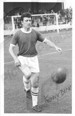 PetesPicPalace's tweet photo. Original press photo - autographed to back - #QueenoftheSouth Kenny Dick, c 1968 - played 98 games for #qotsfc scoring 61 goals before a move to #Forfar #fafc where he had 2 spells, scoring well. @MemorabiliaMal https://t.co/R0cxVwv5vU