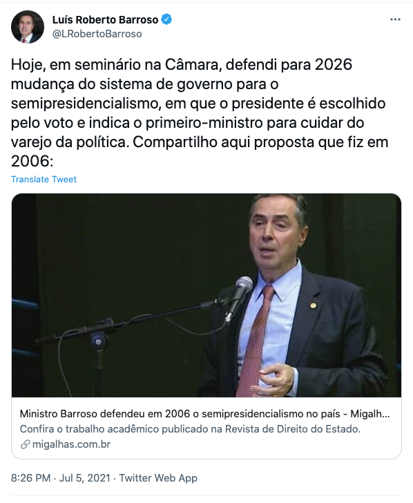 Pensei que vossa excelência fosse ministro supremo. Não sabia que era parlamentar. Quantos votos teve na última eleição?