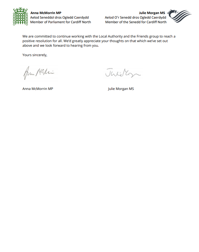 Diolch <a href="/AnnaMcMorrin/">Anna McMorrin MP</a> &amp; <a href="/JulieMorganLAB/">Julie Morgan MS</a> for writing to the <a href="/cardiffcouncil/">Cardiff Council</a> leader, while we await a response to our May 11 letter

Like us, they urge the Council to reconsider plans to sell #FlaxlandWoods &amp; engage meaningfully with our group &amp; others to find a positive solution👇