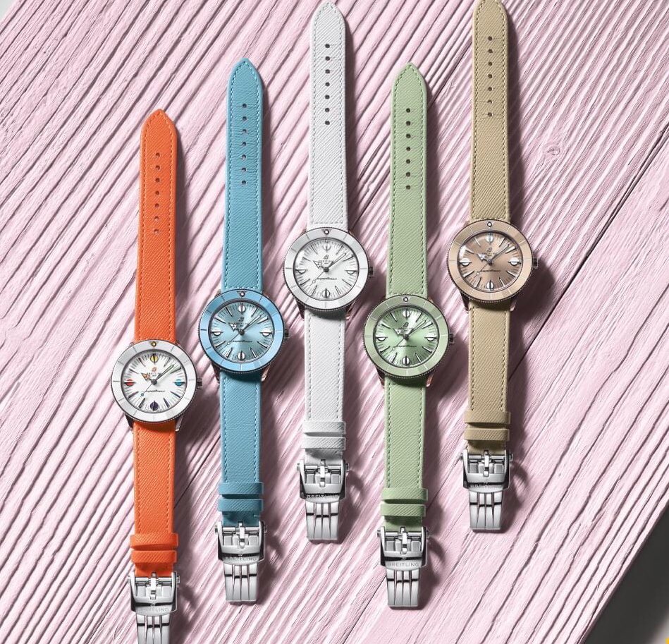 evrotime's tweet photo. Воплощение лета - женская капсюльная коллекция @Breitling Superocean Heritage ’57 Pastel Paradise. Только этим летом! #брайтлинг #Breitling #часы #швейцарскиечасы #watches #watch #swisswatch #лето #summer #pastelcolours #Paradise #женскиечасы #montre https://t.co/xWyZ0R1ckE