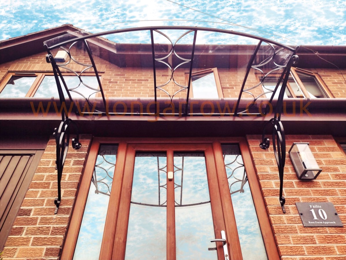 LongArrow1's tweet photo. New elegant wrought iron porch canopy fitted! It's carefully handcrafted and unique and long lasting. 
Order yours now, just email me with your requirements. I can even design a unique one for you. 
Have a look on my website and get in touch!
Thanks!
https://t.co/lg6bJ7HBs0 https://t.co/WyzxPfc1BC