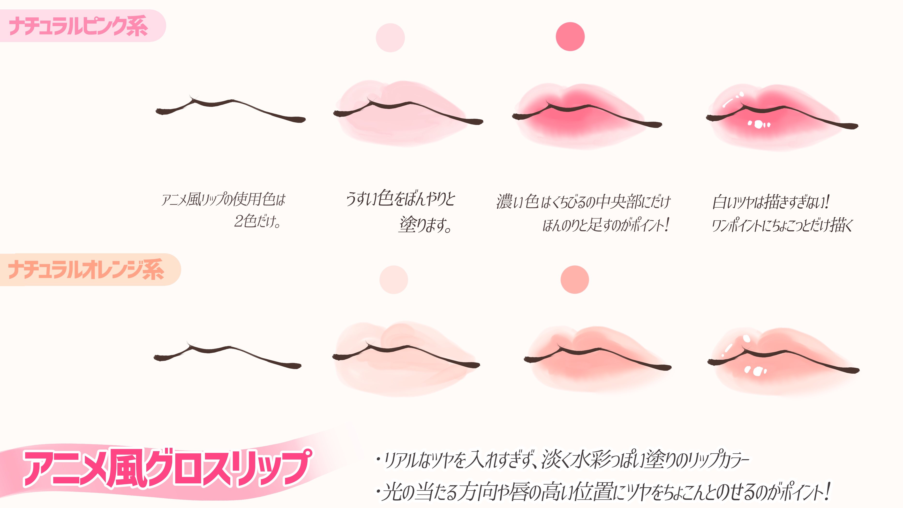 吉村拓也 イラスト講座 唇 を可愛くツヤツヤに塗る技法 T Co A3afksgqpe Twitter
