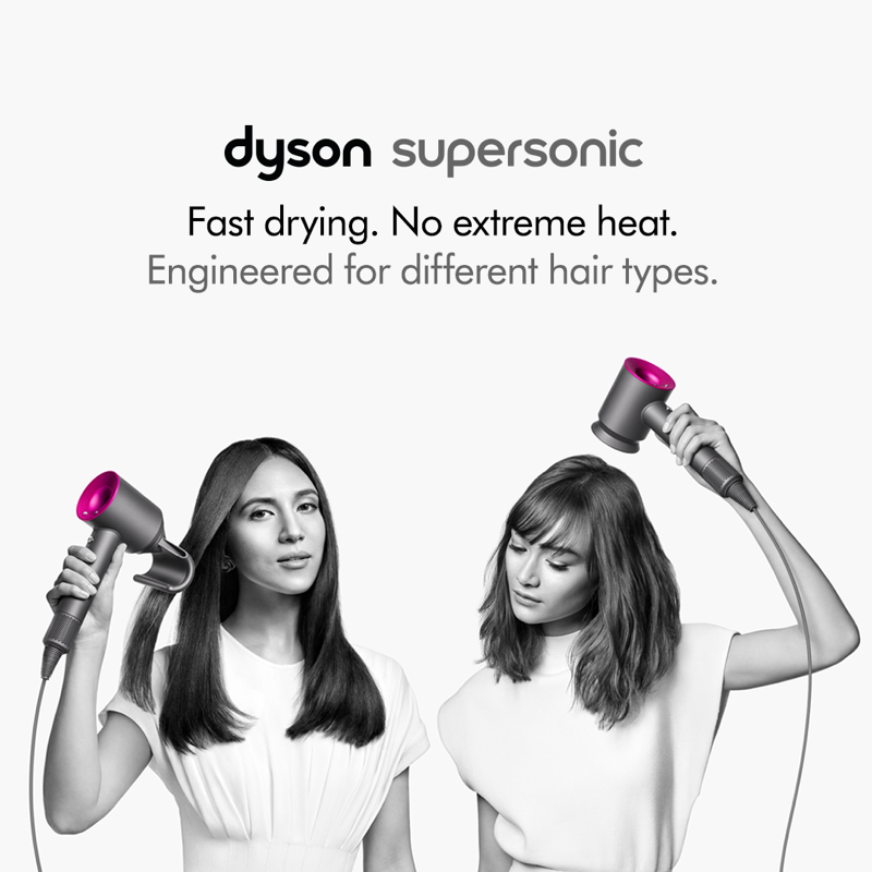 Dyson's tweet photo. Nothing tames unruly flyaways like a professional blow dry. Or does it? The new Dyson Flyaway attachment is engineered to give a salon-smooth result at home. #Dyson #DysonHair