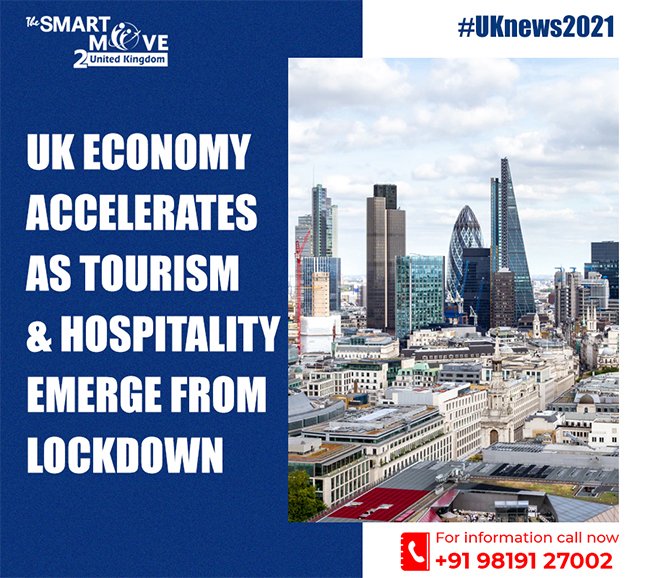 TheSmartMove2UK's tweet photo. #UKNews2021: The UK economy accelerates as tourism and hospitality emerge from lockdown.
.
.
Our Immigration Experts are just a phone call away!
Phone : +91 98191 27002 | email info@smi.legal
#smartmove2uk #latestnews #ukeconomy #tourism #hospitality #businessplan #uknews https://t.co/HdIYTgS4vt