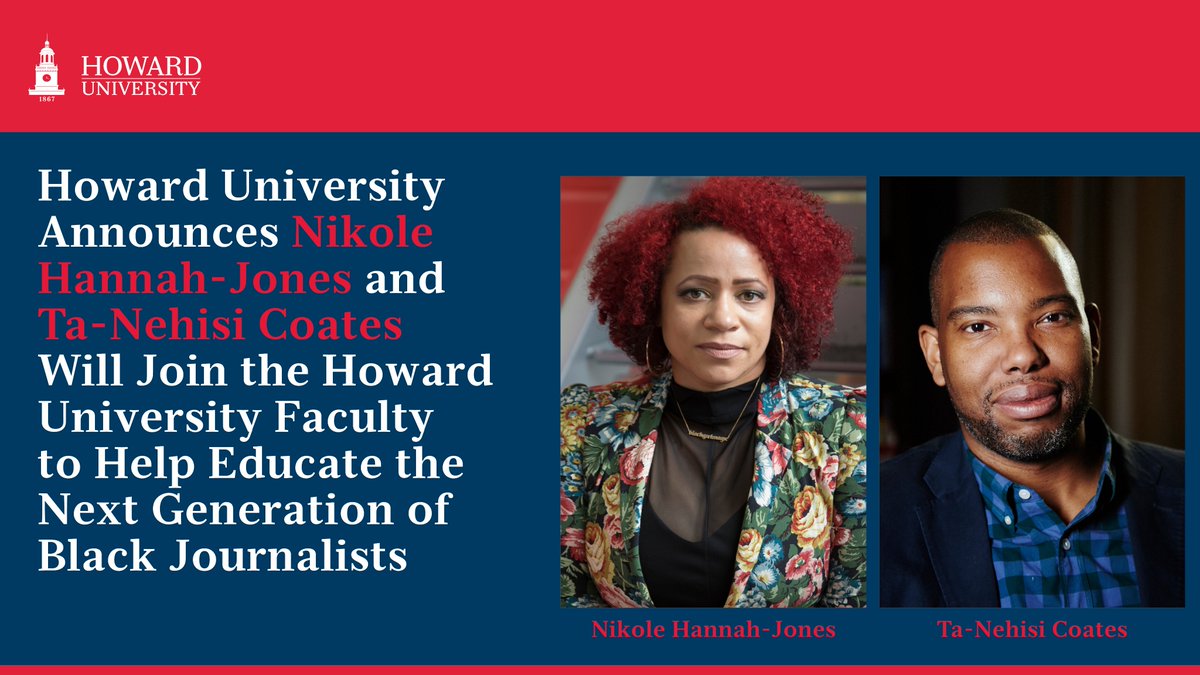 Howard University is proud to announce Nikole Hannah-Jones & Ta-Nehisi Coates will join the HU faculty to help educate the next generation of black journalists. The appointments are supported by nearly $20 million donated by four donors. Read more here: bit.ly/3AxzFzT