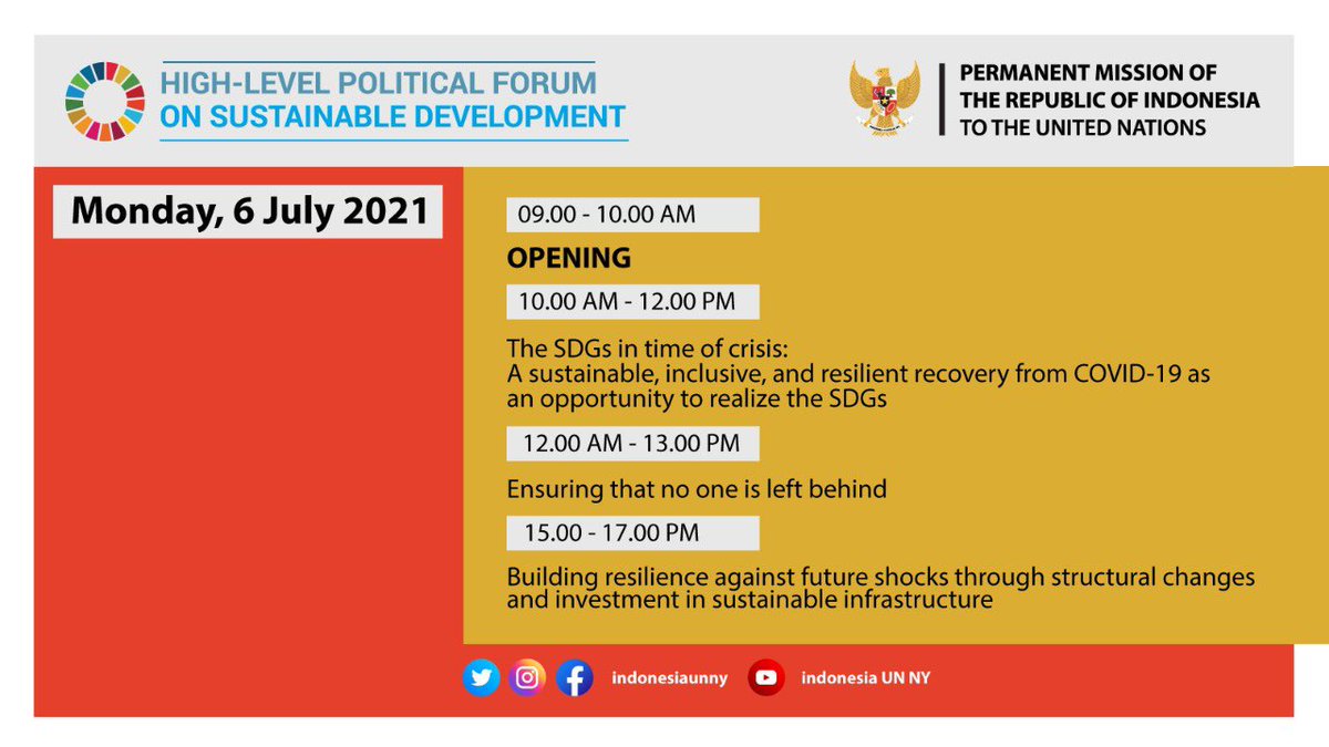 HLPF 2021 officially begins today! Follow the meetings 👉 💻📱media.un.org/en/webtv  #SDGs #HLPF #GlobalGoals #inidiplomasi
