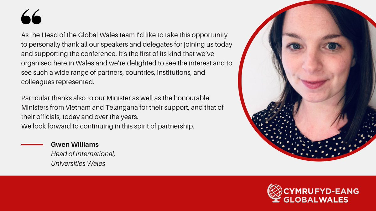 💬”As the Head of Global Wales I’d like to take the opportunity to personally thank all our speakers and delegates for joining today and supporting the conference”

🗣@GwenRhosmeirch , Head of <a href="/wales_global/">Global Wales</a> 🌎🏴󠁧󠁢󠁷󠁬󠁳󠁿

#GW21