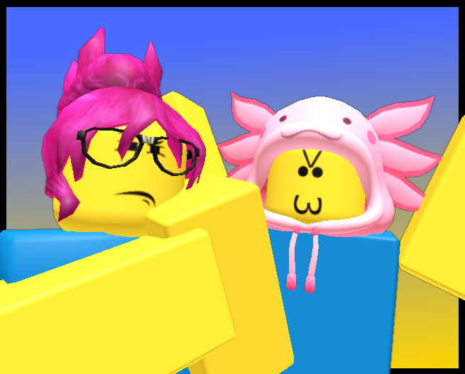 Roblox Noob With Sign and Glasses