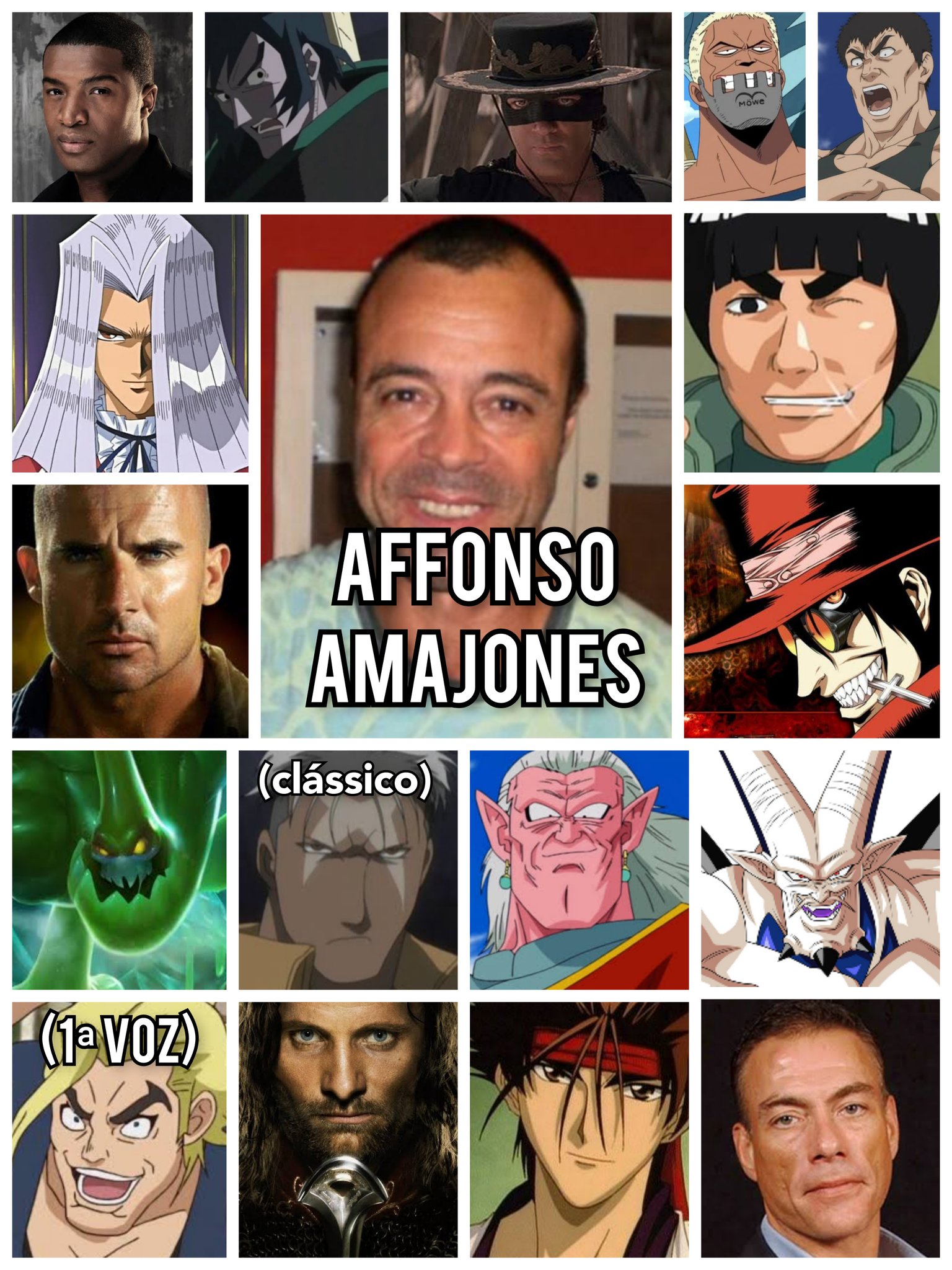 Personagens Com os Mesmos Dubladores! on X: Quando o assunto é imponência,  a voz do Affonso Amajones atende a tudo disso e mais um pouco! Simplesmente  fantástico dublador! Affonso é conhecido por