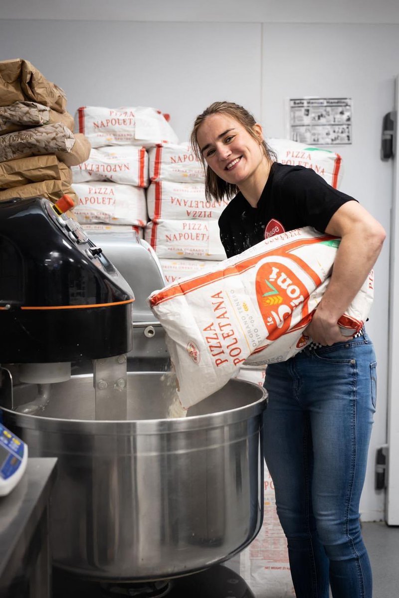 basewfp's tweet photo. Great to have Kellie Harrington down in our production kitchen.
She sure as hell was cooking up a storm! 😉
#basewfp #woodfiredpizza #partnership #kellieharrington #irishboxer https://t.co/6d9nR2filG