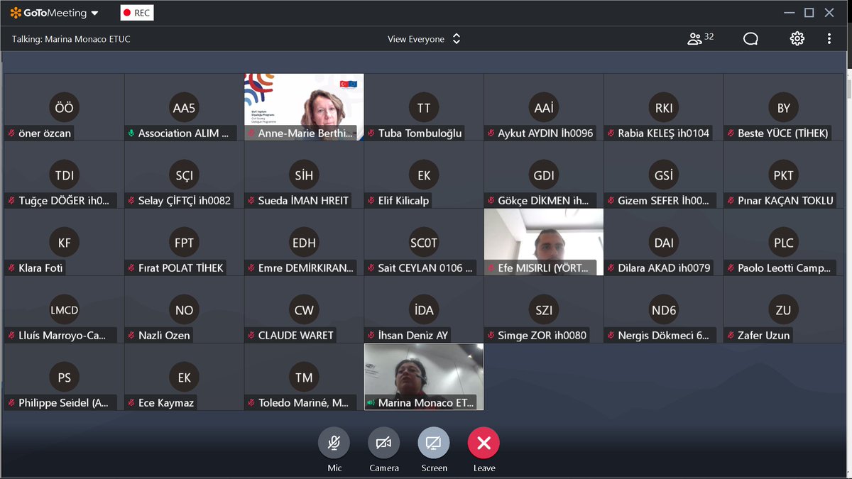 Türkiye, Fransa ve İspanya'da Yaşlıların Güçlendirilmesine Yönelik İyi Uygulamalar ve Geleceğe Yönelik Politikalar Uluslararası Çevrimiçi Çalıştayı'nda günün ikinci seansı ETUC temsilcisi Sayın Marina Monaco'nun sunumuyla devam ediyor.

<a href="/ABBaskanligi/">T.C. Dışişleri Bakanlığı Avrupa Birliği Başkanlığı</a> <a href="/DiyalogProjesi/">SivilToplumDiyaloğu</a> #activeaging