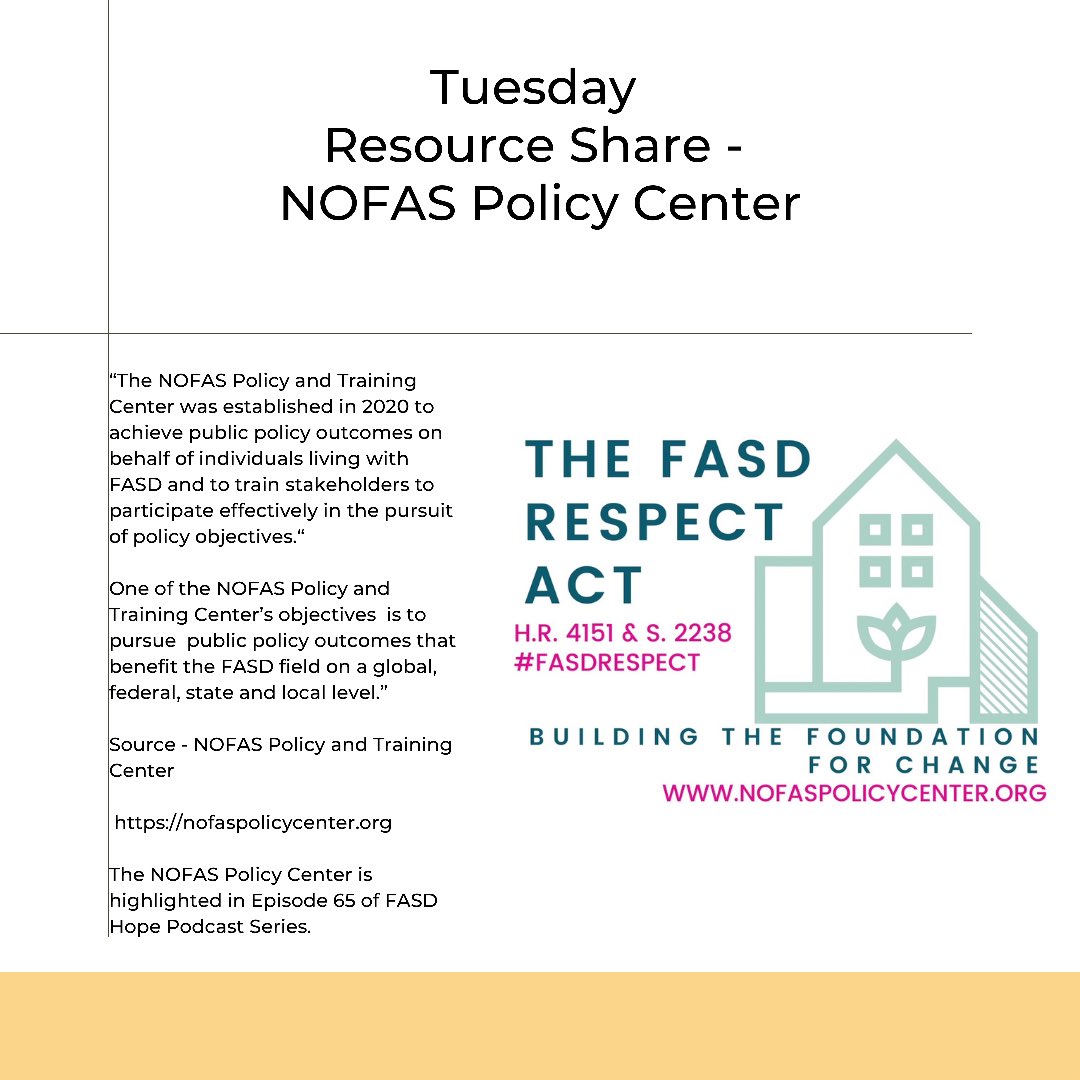 fasdhope's tweet photo. T U E S D A Y R E S O U R C E
This week, #fasdhope will highlight the NOFAS Policy and Training Center of @NOFAS_USA
of which @JWisdahl and @Susca719 are Board Members.
https://t.co/3dR7GFzgyu
Episode 65 of #fasdhopepodcastseries drops tonight. #FASDRespect #hr4151 #s2238 https://t.co/rBq4xbolz9