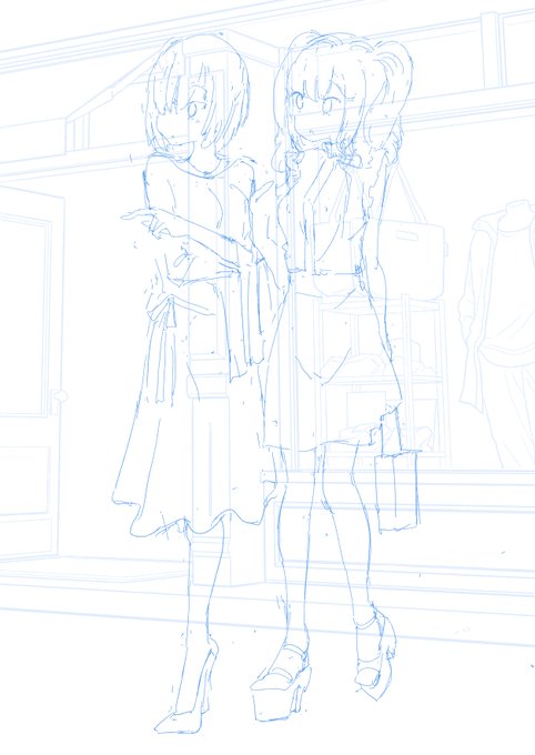 今日はずっとこちらの構図やらポーズやら描いてたけど、やぱっりむずかしい>< なんとなくおっしゃることのイメージはわくんですが、いまの僕の絵柄や作風だとそこに全然向かっていかない感じ^^;  ちょっと粘りましたが断念。悔しいなあぁ。もっと描かねば、ですねぇ。 