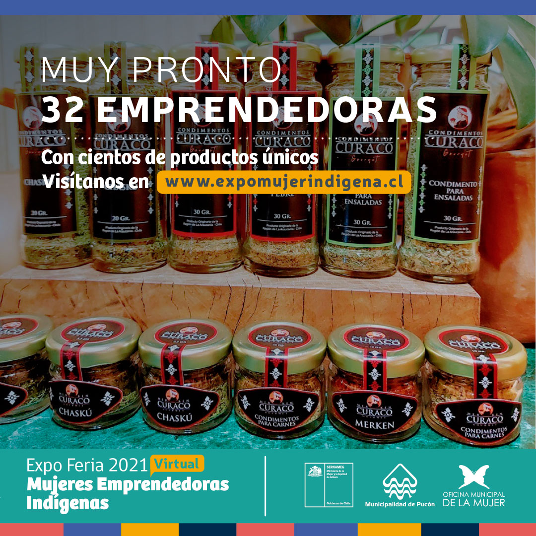 📣 EXPO FERIA VIRTUAL 2021 MUJERES EMPRENDEDORAS INDÍGENAS,  en convenio @SernamEG_IX junto <a href="/municipiopucon/">Municipalidad de Pucón</a>  partir del 08 al 11 de julio esta vitrina expondrá la sabiduría ancestral a través de sus diversos talentos.
