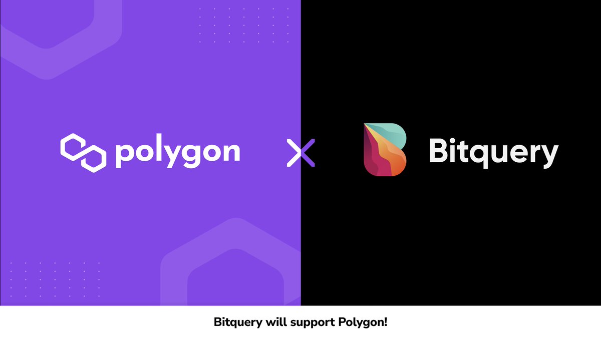 Polygon ※ (@0xpolygon) on Twitter photo 🎉 <a href="/Bitquery_io/">Bitquery.io ( Bloxy )</a>, a blockchain data API provider, will support Polygon!
Using Bitquery, developers can access all their indexed DApp data on #Polygon, reducing significant time & resources for data.
🌐 Look more: blog.polygon.technology/62febefca02b 🎉 <a href="/Bitquery_io/">Bitquery.io ( Bloxy )</a>, a blockchain data API provider, will support Polygon!
Using Bitquery, developers can access all their indexed DApp data on #Polygon, reducing significant time & resources for data.
🌐 Look more: blog.polygon.technology/62febefca02b