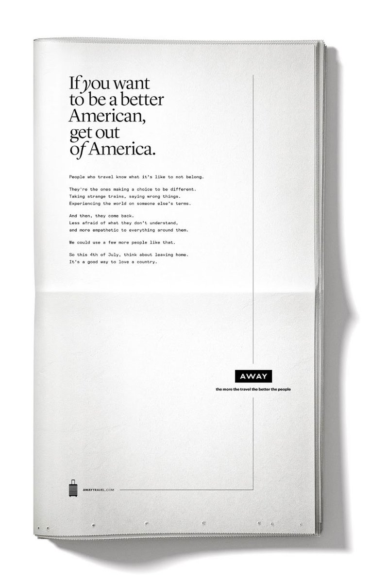 Interesting <a href="/away/">Away</a> print ad from this weekend. #FourthofJuly